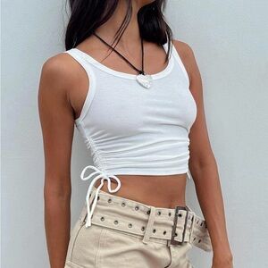 Princess Polly White Cropped Tank